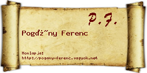 Pogány Ferenc névjegykártya