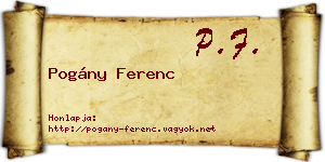 Pogány Ferenc névjegykártya