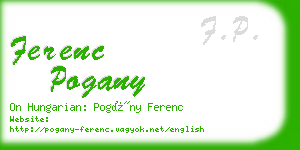ferenc pogany business card